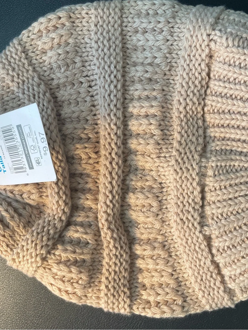 Time and Tru Women's Ribbed Knit Beanie - Taupe